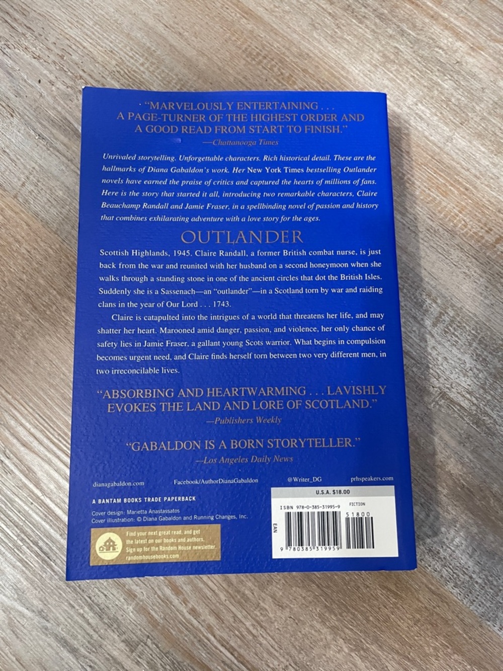 Outlander by Diana Gabaldon - Blue Cover Novel - Picture 2 of 4